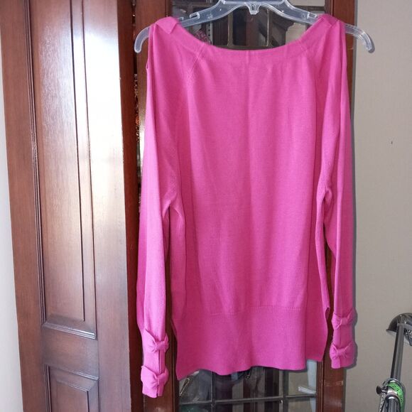Juicy Couture Hot Pink Bow Sweater Top Size M Barbiecore  /B17 - Picture 3 of 6